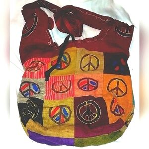 Bohemian Hipster Handbag Peace & Harmony Cotton Hippie Bag